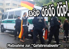 Die „Döp dödö döp-Polizei“ im Einsatz gegen Captain Future bei Fanmeile Brandenburger Tor, 19.6.24 🤣